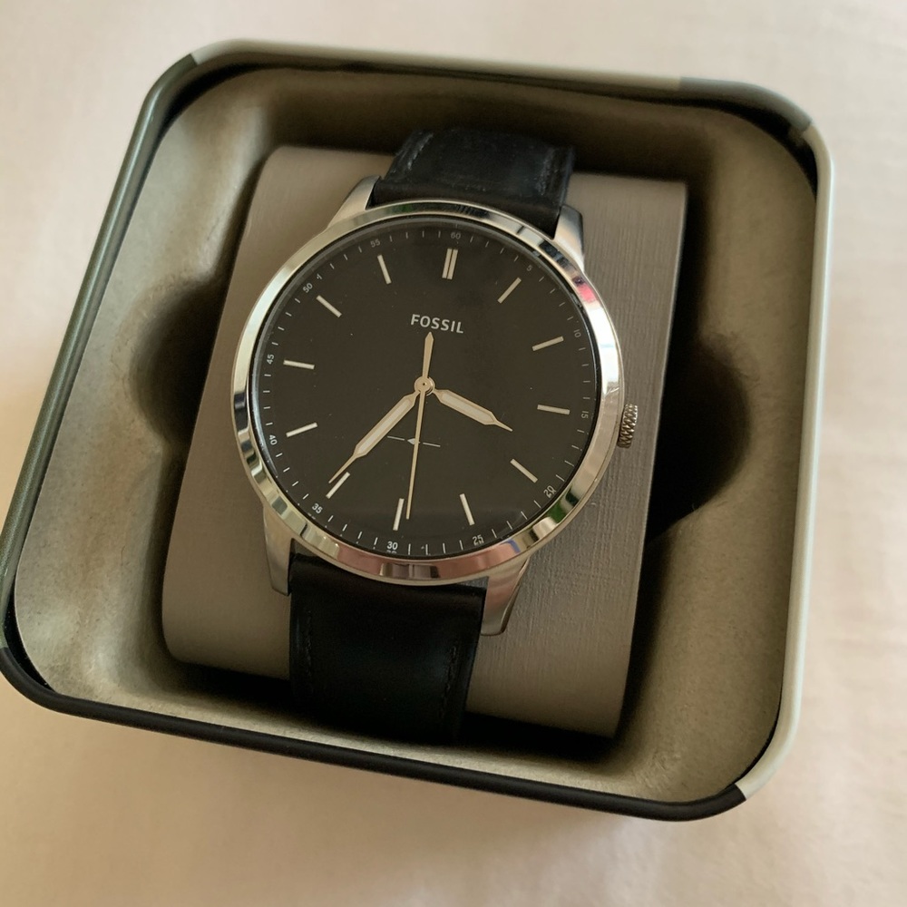 Fossil Black Leather Watch